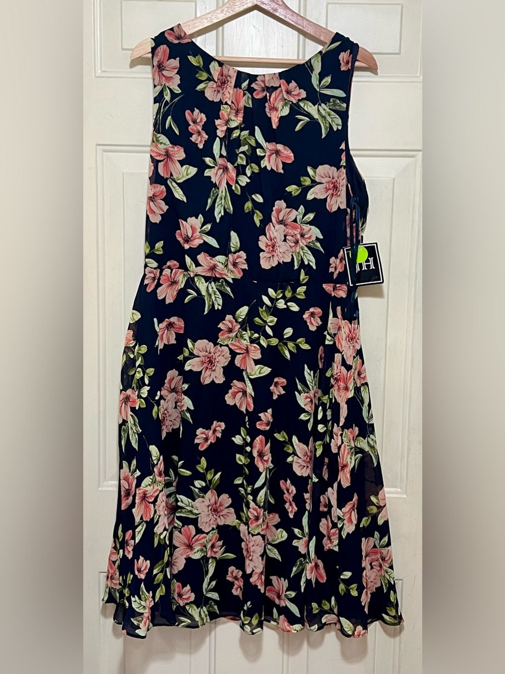 🆕 JH Collection Navy Floral Sleeveless Midi Dress Size 16